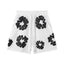 Denim Tears White‑Base Black Cotton Wreath Print Casual Shorts