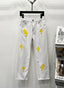 Chrome Hearts White & Yellow Cross Patch Denim Jeans