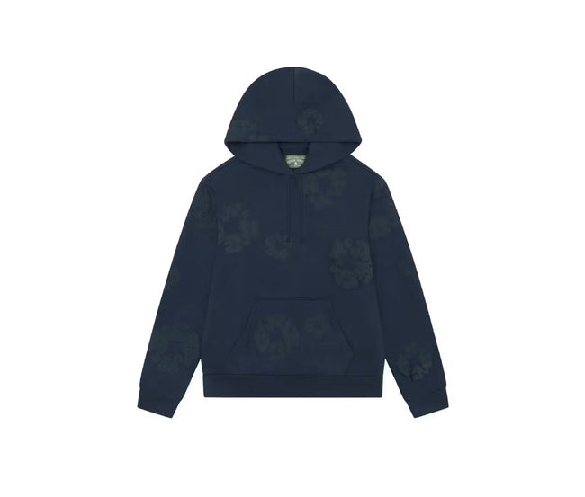 Denim Tear Mono Cotton Wreath Hoodie Navy Hover Image