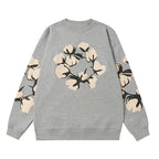 Denim Tears Grey Crewneck Sweatshirt Front Flower Wreath
