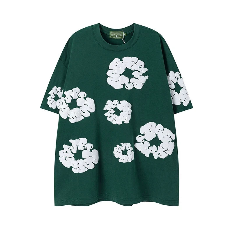 Denim Tears Green All‑Over Cotton Wreath Print T‑Shirt