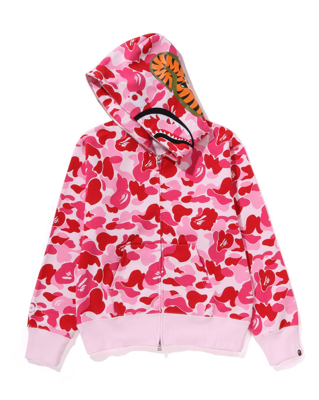 BAPE  Fall Winter Shark Pink Camo Tiger Full‑Zip Hoodie Hover Image