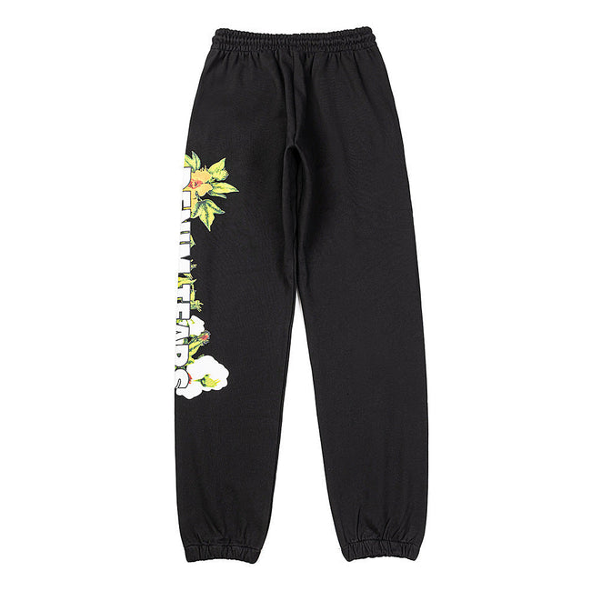 Denim Tears Black Floral Graphic Print Jogger Sweatpants Main Image