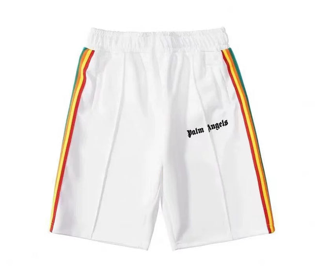 Palm Angels Rainbow Track Shorts - White Hover Image