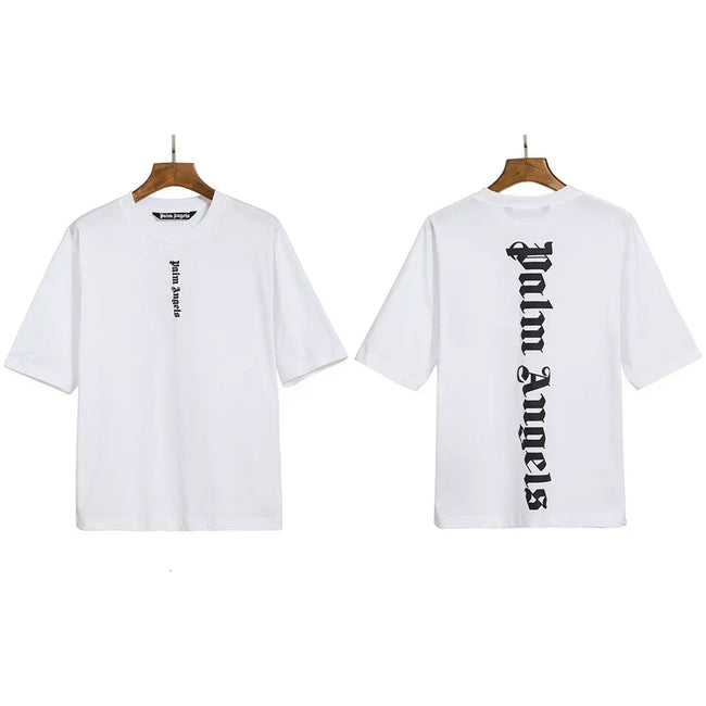 Palm Angels Vertical Gothic Logo T-Shirt - White Hover Image