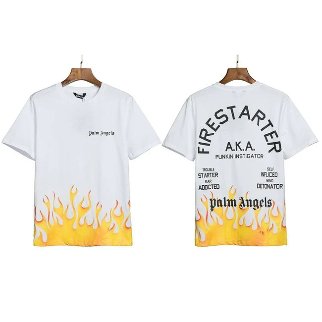 Palm Angels Firestarter Flame Graphic T-Shirt - White Hover Image