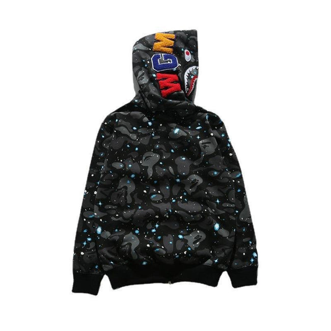 BAPE  Fall Winter  Shark Space Galaxy Camo Full‑Zip Hoodie Hover Image