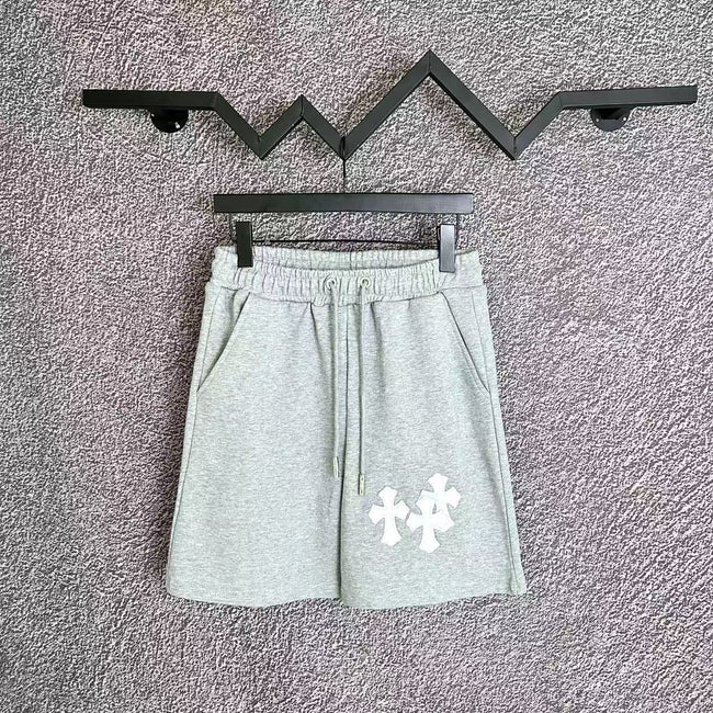 Chrome Hearts Light Gray & White Cross Patch Sweatshorts Hover Image