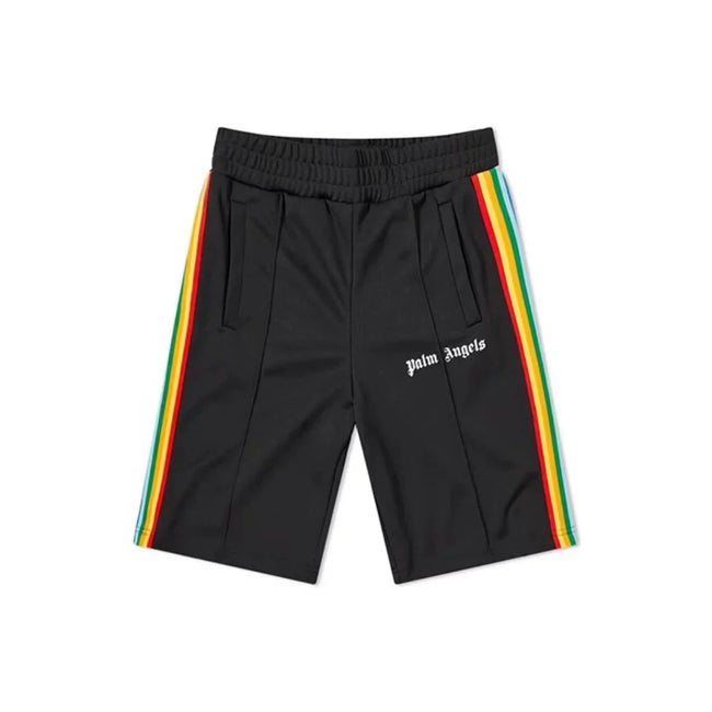 Palm Angels Rainbow Track Shorts - Black Hover Image