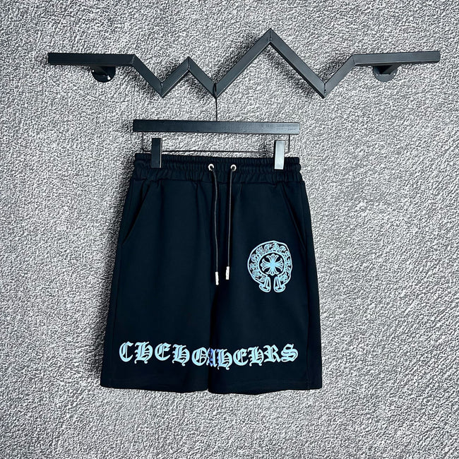 Chrome Hearts Black Horseshoe & White Script Sweatshorts Hover Image