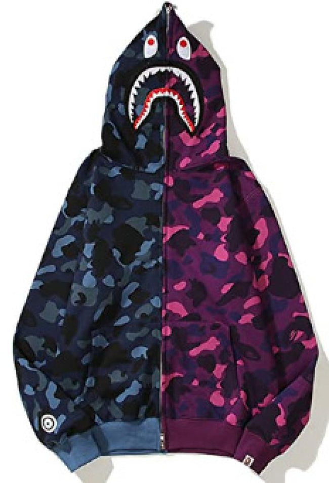 BAPE Shark Split Camo Full‑Zip Hoodie Hover Image