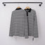 Chrome Hearts Fine Striped Long Sleeve Polo (Black/White)