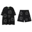 Denim Tears Black‑Grey Cotton Wreath Matching Set