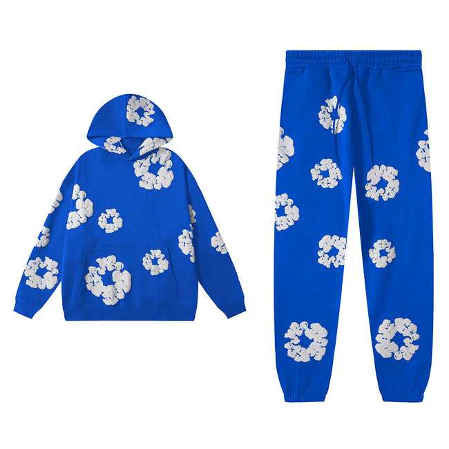 Denim Tears All‑Over Floral Print Streetwear 2‑Piece Tracksuit Hover Image