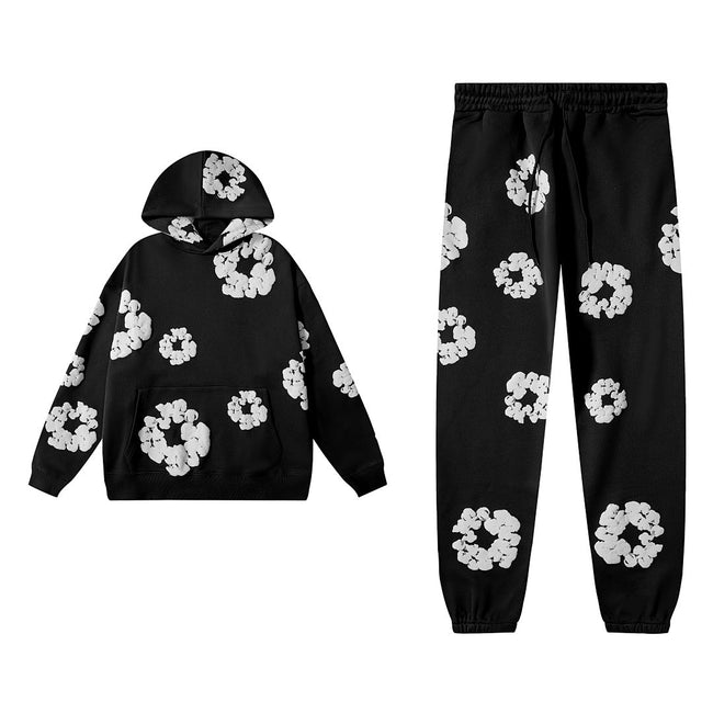 Denim Tears Black Hoodie & Sweatpants Set Hover Image